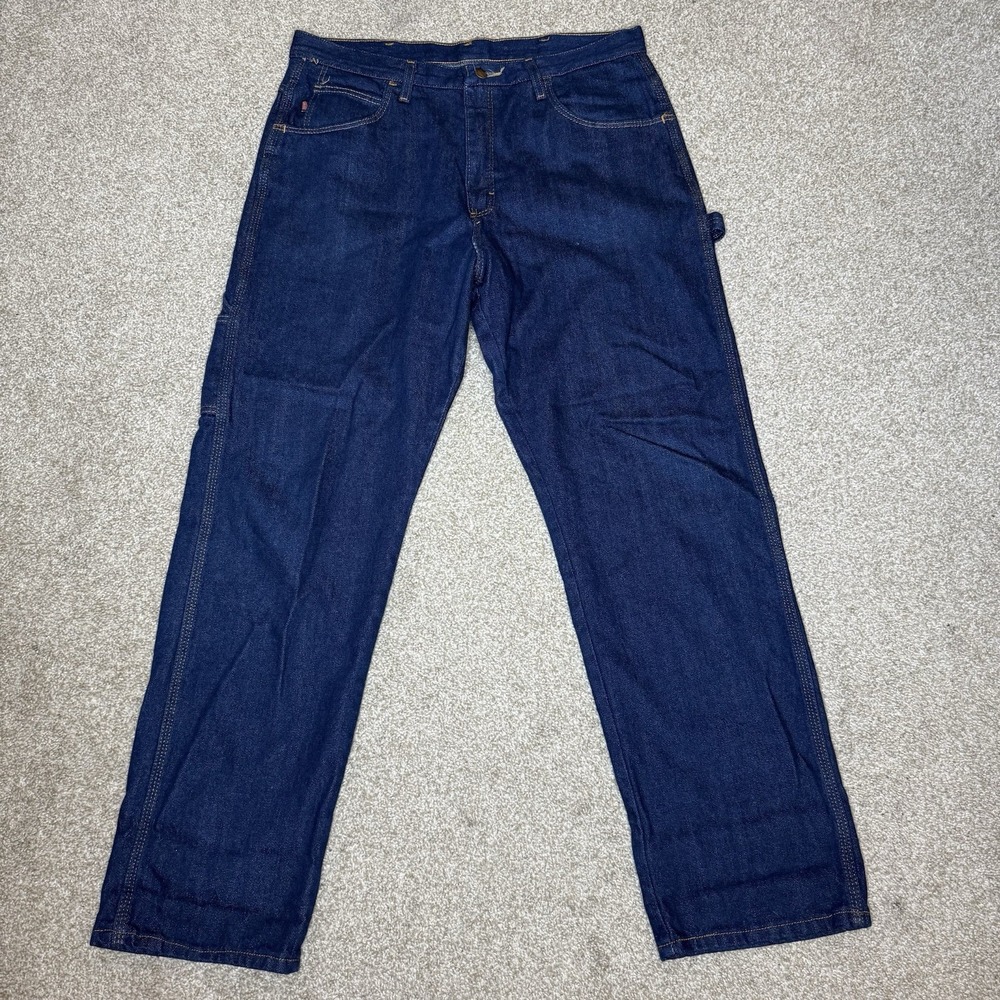 Red Kap Carpenter Work Jeans Men's Size 36x32 Five Pocket Hammer Loop Utility